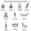 100Pcs 10 Styles Tibetan Style Alloy Pendants TIBEP-CJ0001-78-2