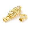 Rack Plating Brass Pave Clear Cubic Zirconia Fold Over Clasps KK-H447-14G-3