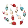 Dyed Synthetic Turquoise Pendants PALLOY-JF06014-1