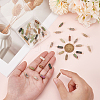 48Pcs 8 Colors Natural Mixed Gemstone Brass Wire Wrapped Column Connector Charms PALLOY-HY00042-3