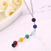 Round Dyed Agate Chakra Pendant Y Necklaces for Women WG9C879-01-4