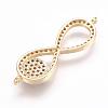 Brass Micro Pave Cubic Zirconia Links ZIRC-E124-06G-2