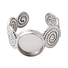 Spiral 304 Stainless Steel Cuff Ring Components STAS-P454-02B-P-2