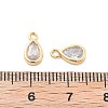 Brass Micro Pave Clear Cubic Zirconia Charms KK-G516-24G-3