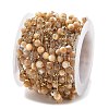 Natural Shell & 304 Stainless Steel Beads Link Chains CHS-K021-08A-02-2