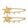 Starfish 304 Stainless Steel Safety Pins Brooch Findings SA-CBA098D-16C-G02-1