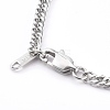 Women's 304 Stainless Steel Diamond Cut Curb Chain Bracelets BJEW-JB06018-01-3