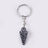 Natural Snowflake Obsidian Keychain KEYC-P041-A010-2