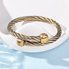 304 Stainless Steel Torque Bangles for Women BJEW-P310-23GP-2