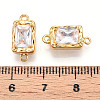 Brass Micro Pave Clear Cubic Zirconia Box Clasps KK-P291-30G-3