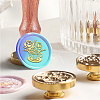 Brass Wax Seal Stamp with Handle AJEW-WH0184-1143-5