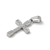 Ion Plating(IP) 304 Stainless Steel Micro Pave Cubic Zirconia Pendants STAS-Z107-08P-18-2