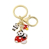 Rack Plating Panda Zinc Alloy Enamel Pendant Keychain KEYC-G064-01F-1