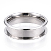 201 Stainless Steel Grooved Finger Ring for Women STAS-WH0039-09C-P-1