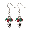 Brass Glass Dangle Earrings EJEW-JE06636-2