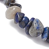 Natural Lapis Lazuli Chip Beaded Stretch Bracelets BJEW-JB11133-11-4