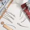 12Pcs 6 Style Tibetan Style Alloy Bookmarks Findings with Hole FIND-SC0006-56-3