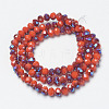 Electroplate Opaque Solid Color Glass Beads Strands EGLA-A034-P4mm-I08-2