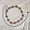 Bohemian Style Alloy Rhinestone Rectangle Link Chain Waist Belly Chains FS-WGF667A-06-1