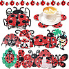 DIY 10Pcs Ladybird Coasters Diamond Art Painting Kit with Holder PW-WG2402D-01-1