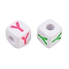 Opaque Acrylic Enamel European Beads AC-ACBA1794-04Y-2