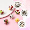 6Pcs 6 Styles Christmas Hand Painted Acrylic with Enamel Beads MACR-FS0002-42-3