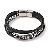 Braided Microfiber Leather Multi-strand Bracelets BJEW-B096-08B-1