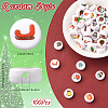 100Pcs Christmas Theme Printed Opaque Acrylic Beads OACR-SP0001-93-2
