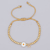 Golden Tone Daisy Braided Bead Bracelets WY1454-18-1