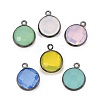 Brass Glass Charms KK-C228-01B-1