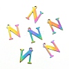 Ion Plating(IP) 304 Stainless Steel Alphabet Charms LS-STAS-H122-N-M-2