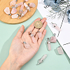 SUNNYCLUE 20Pcs 2 Style Natural Rose Quartz Pendants with Stainless Steel Color Alloy Findings G-SC0001-54-3