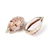 Electroplate Natural Sea Shell Pendants SSHEL-T018-05-2