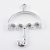Rack Plating Alloy Open Back Bezel Pendants X-PALLOY-S047-19D-FF-2
