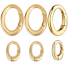 8Pcs 2 Styles Rack Plating Brass Spring Gate Rings KK-BBC0014-15-1