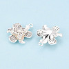 Brass Micro Pave Clear Cubic Zirconia Pendants KK-T077-30S-3