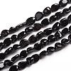 Natural Black Tourmaline Beads Strands X-G-D0002-B39-1