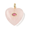 Natural Rose Quartz Pendants X-G-P585-03G-09-1