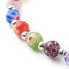 Handmade Millefiori Lampwork Beads Stretch Bracelets for Teen Girl Women BJEW-JB06847-6