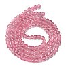Frosted Transparent Glass Bead Strands GLAA-P065-6mm-03-5