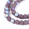 Frosted Opaque Glass Beads Strands GLAA-T032-P4mm-MBB15-3