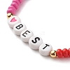 Word BEST Stretch Bracelets BJEW-JB07524-05-4