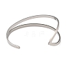 201 Stainless Steel Open Cuff Bangles for Women BJEW-M044-01P-2