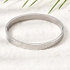 304 Stainless Steel Tartan Textured Hinged Cuff Bangles for Women SA-CBAC920-10P-1