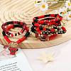 1 Set Handmade Polymer Clay Heishi Beads Stretch Bracelets Set BJEW-SZ0002-67A-02-4