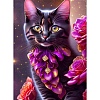 AB Color Flower Cat DIY Diamond Painting Kit PW-WG80731-10-1
