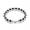 304 Stainless Steel Beaded Bracelets BJEW-G544-31A-2