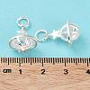 Rack Plating Brass Clear Cubic Zirconia Pendants KK-B078-07S-3