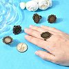 Vintage Adjustable Iron Finger Ring Components Alloy Cabochon Bezel Settings PALLOY-Q300-09AB-NR-2