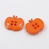 4-Hole Apple Acrylic Buttons for Clothes Accessories Crafts X-BUTT-E038-10-2